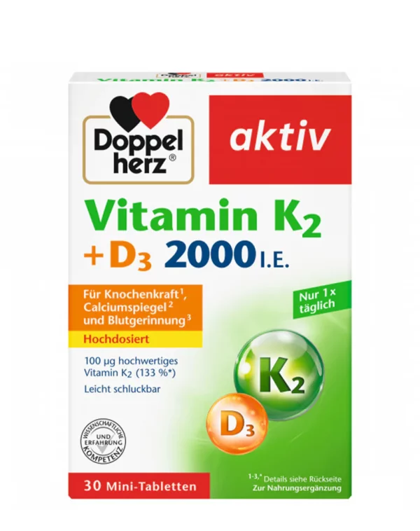 DOPPEL HERZ VIT K2+D3 2000 I.E