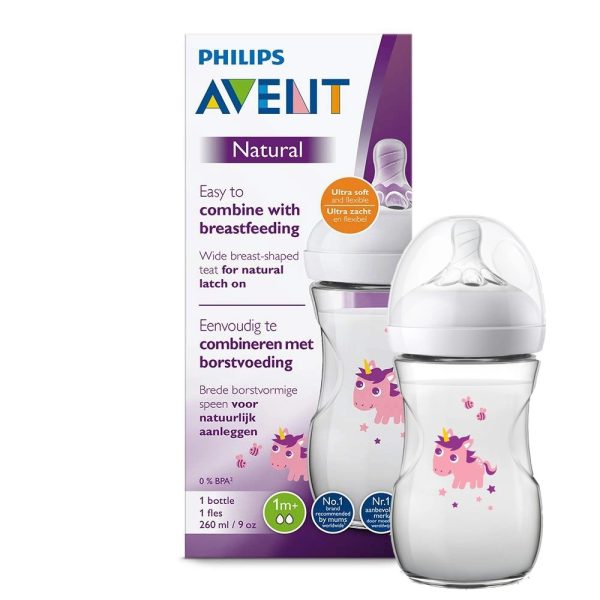 Avent – Shishe me biberon natyral (1m+) 260ml - Pony roze