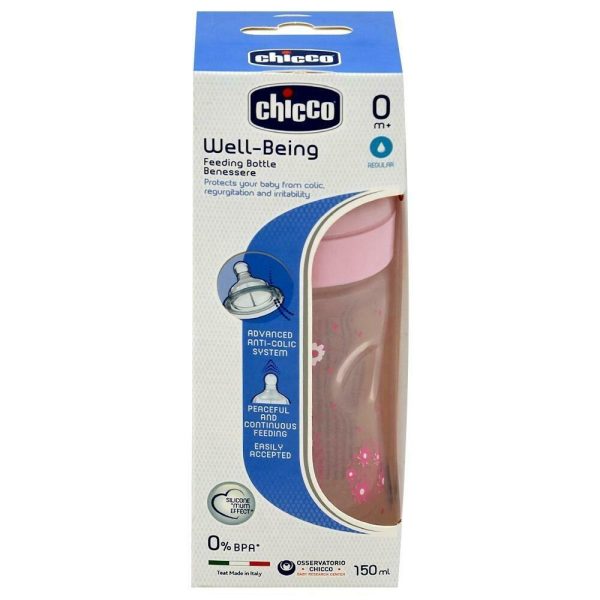 Chicco Pink Well-Being Feeding Bottle (0 months +) 150 ml