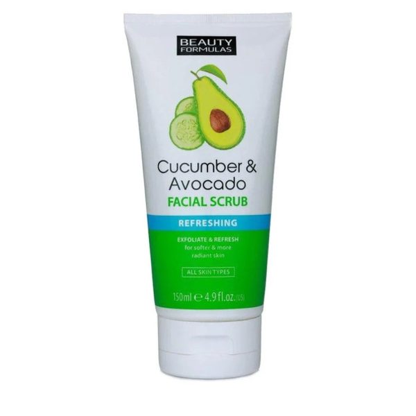 Beauty formulas cucumber & avocado facial scrub - 150ml